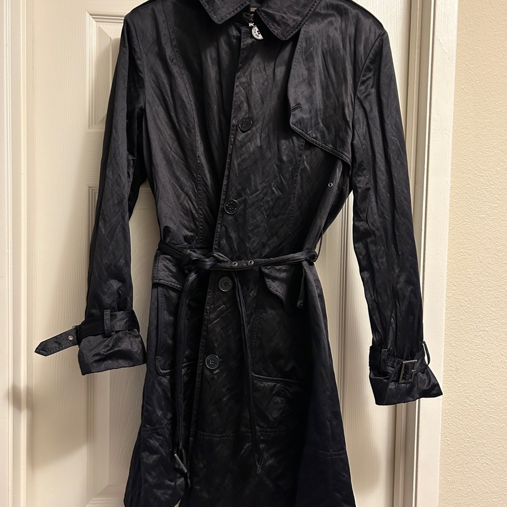 DKNY Black All-Weather Lined Coat